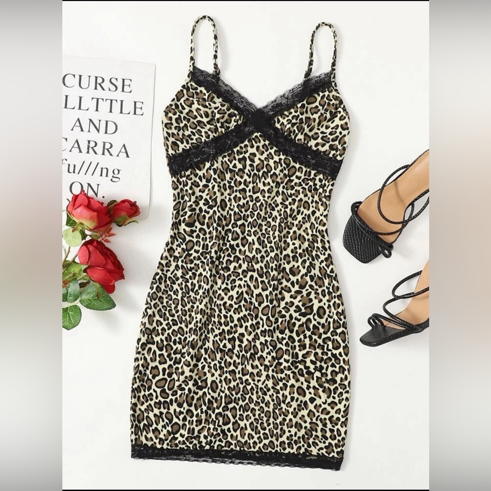 SHEIN Leopard Cami Bodycon Dress